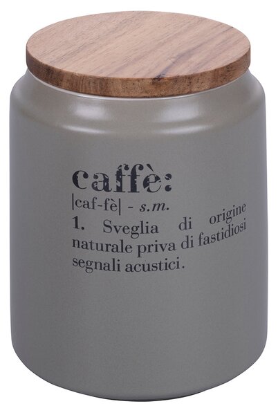 Barattolo Caffè con coperchio bamboo 800 ml in Gres VdE Tivoli 1996 Grigio