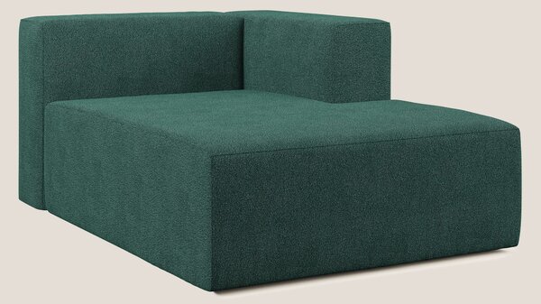 Nettuno modulo chaise longue in morbido tessuto bouclè T07 verde