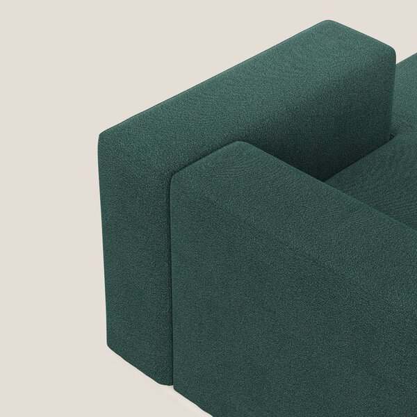 Nettuno modulo chaise longue in morbido tessuto bouclè T07 verde