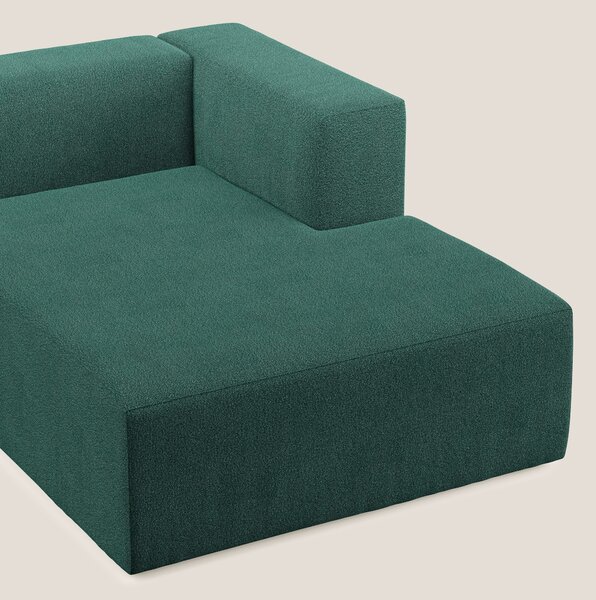 Nettuno modulo chaise longue in morbido tessuto bouclè T07 verde