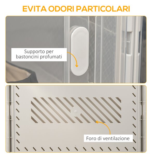 HOMCOM Mobile Scarpiera Modulare Salvaspazio per Interni con Fori di Ventilazione, 8 Cubi 28x36x21cm in Plastica PP, Bianco e Trasparente|Aosom