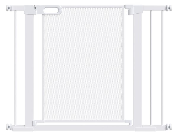 Cancellino per Cani Estensibile a Pressione 75-103 cm con Chiusura Automatica in Acciaio e ABS Bianco
