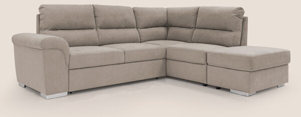 Minerva divano angolare con estraibile a cassettone e pouf contenitore