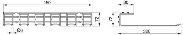 Portabicchieri Sottopensile 32 cm Porta Calici Coppe in Acciaio Emuca Cromato