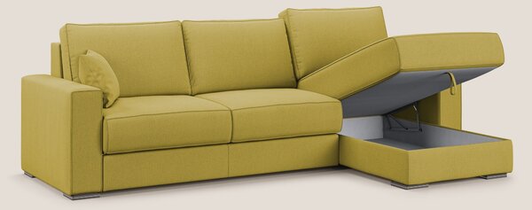 Dream Divano letto angolare in tessuto smacchiabile T05 giallo