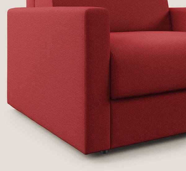 Chris poltrona letto in tessuto impermeabile T13 rosso