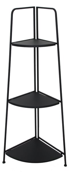 Partavaso Angolare 3 Ripiani 49x34x116 cm in Metallo Nero
