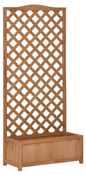 Fioriera Verticale da Giardino 76x36x170 cm con Traliccio per Piante Rampicanti Marrone