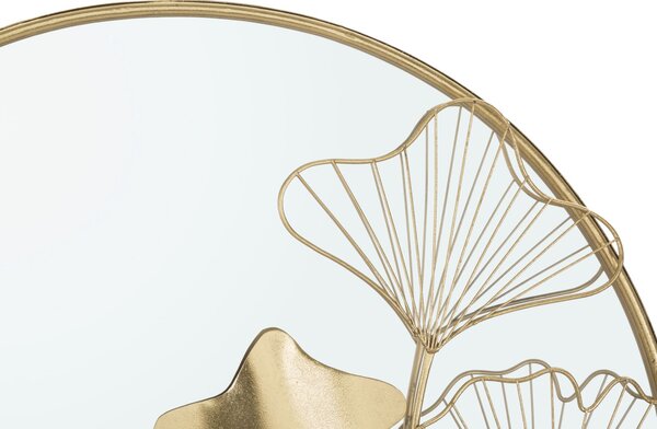 Specchio With Flower 75x3,5x72 cm in Ferro e MDF Oro