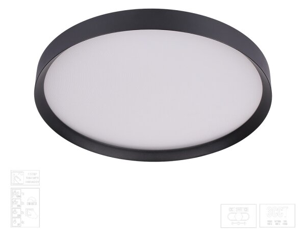 Prezent 17313 - Lampada da soffitto dimmerabile MAYSA LED/36W/230V 3000/4000/6000K nero