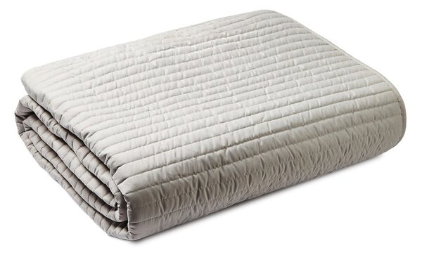 Copriletto trapuntato grigio per letto matrimoniale 220x230 cm - Bianca