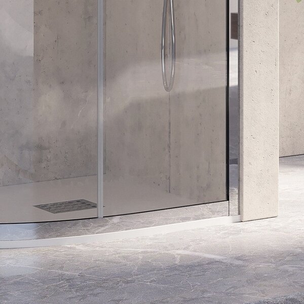 Kamalu box doccia semicircolare 90x90 struttura in acciaio vetro 8mm ks8000