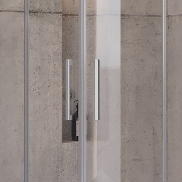 Kamalu box doccia semicircolare 90x90 struttura in acciaio vetro 8mm ks8000