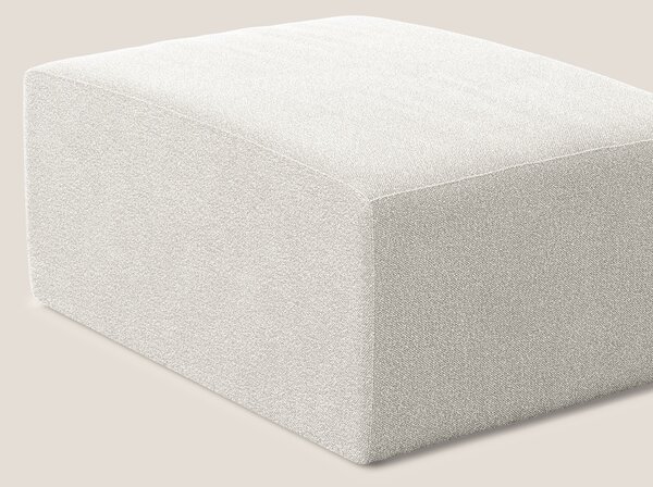 Nettuno modulo pouf in morbido tessuto bouclè T07 bianco
