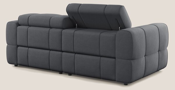 Giotto Divano modulare con opzione relax elettrico in microfibra effet
