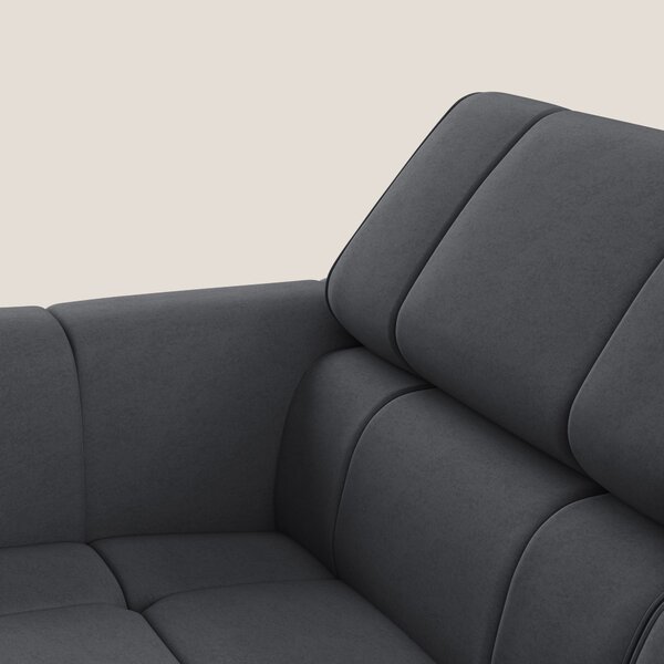 Giotto Divano modulare con opzione relax elettrico in microfibra effet