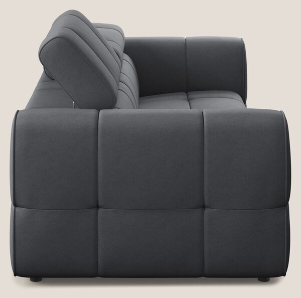 Giotto Divano modulare con opzione relax elettrico in microfibra effet
