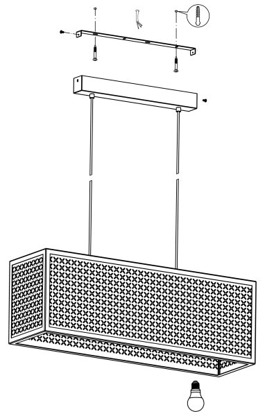 Eglo 43559 - Lampadario su corda SALLICANO 3xE27/40W/230V