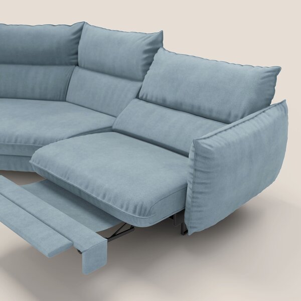 Monamour divano moderno angolare con opzione relax elettrico in microf