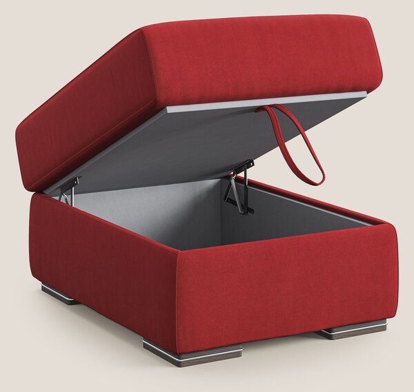 Sun pouf apribile contenitore in microfibra smacchiabile T11 rosso
