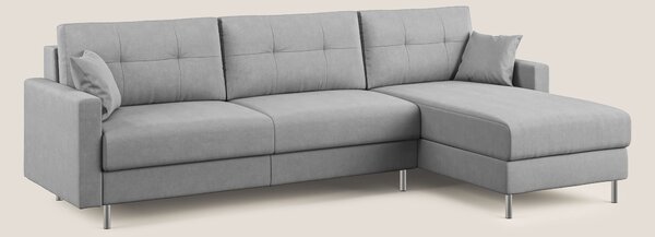 Megan divano letto angolare in microfibra smacchiabile T11 grigio