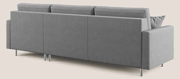 Megan divano letto angolare in microfibra smacchiabile T11 grigio