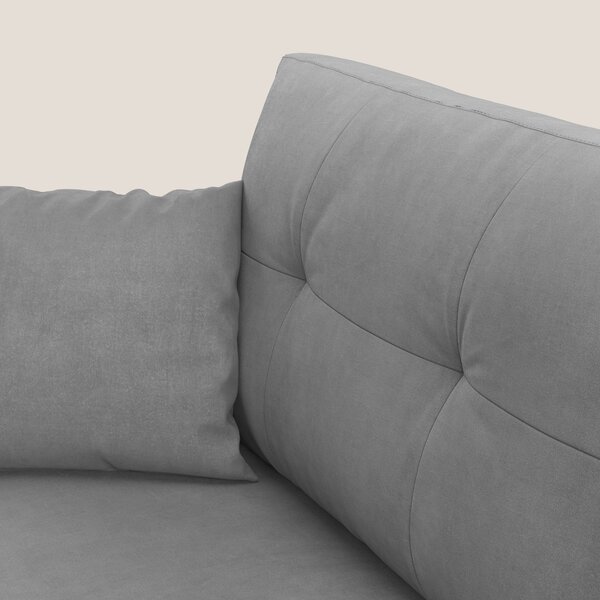 Megan divano letto angolare in microfibra smacchiabile T11 grigio
