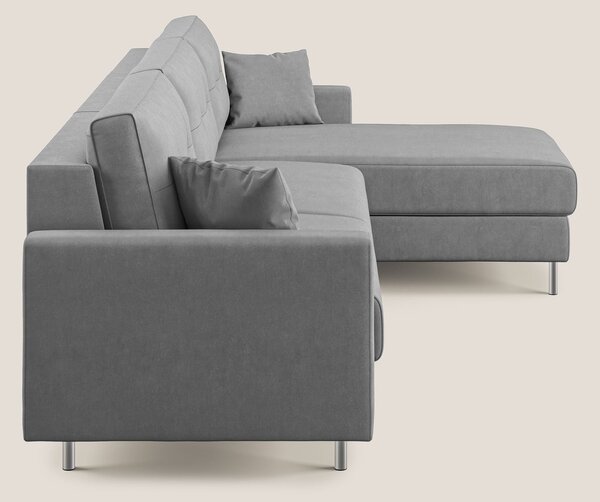Megan divano letto angolare in microfibra smacchiabile T11 grigio