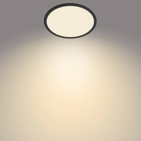 Philips Plafoniera a LED Superslim, dimmerabile, Nero, Bagno, Metallo, Plafoniera LED