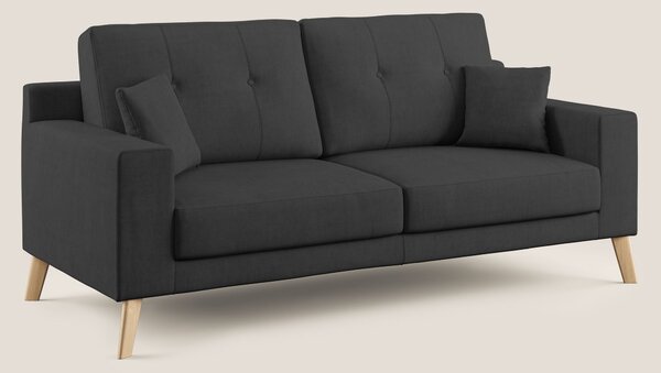 Danish divano moderno in tessuto morbido impermeabile T02 nero