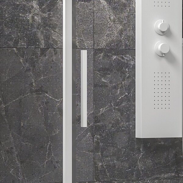 Kamalu box doccia 3 lati 70x100x70 scorrevole telaio bianco | kla-4000n