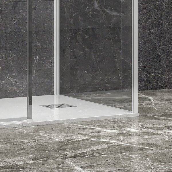 Kamalu box doccia 3 lati 70x100x70 scorrevole telaio bianco | kla-4000n