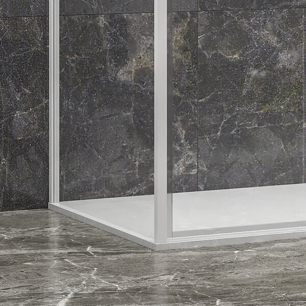 Kamalu box doccia 3 lati 70x100x70 scorrevole telaio bianco | kla-4000n
