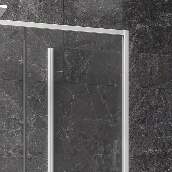 Kamalu box doccia 3 lati 70x100x70 scorrevole telaio bianco | kla-4000n