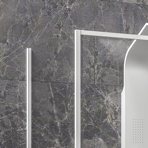 Kamalu box doccia 3 lati 70x100x70 scorrevole telaio bianco | kla-4000n