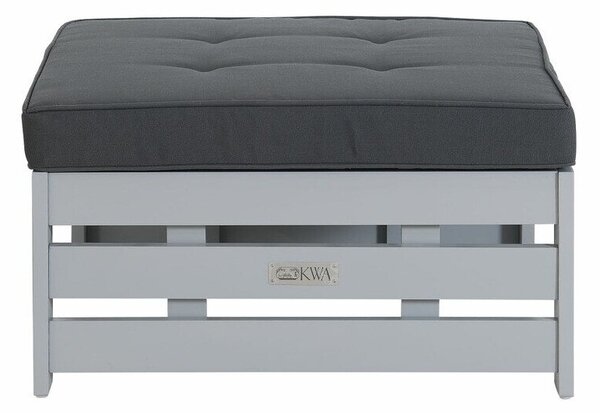 Pouff all'aperto Riverton 76130x70cm, Grigio, Nero, Legno