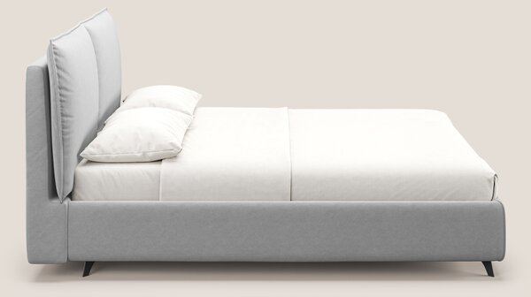 Nives letto imbottito contenitore sfoderabile in microfibra velluto im