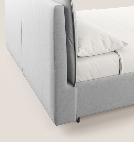Nives letto imbottito contenitore sfoderabile in microfibra velluto im