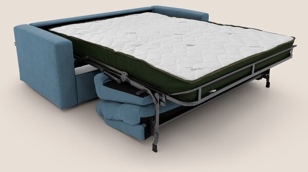 Paloma divano letto con materasso alto 18 cm con Aloe Vera in tessuto