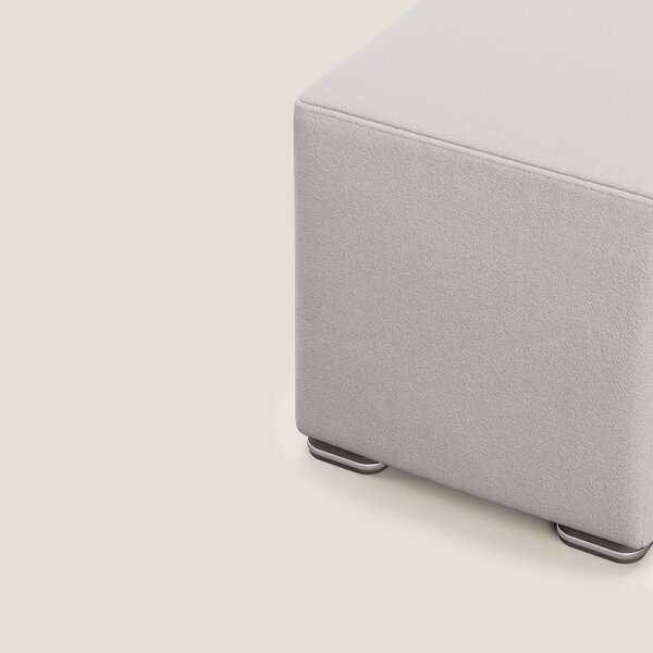 Cube pouf in microfibra smacchiabile T11 grigio chiaro