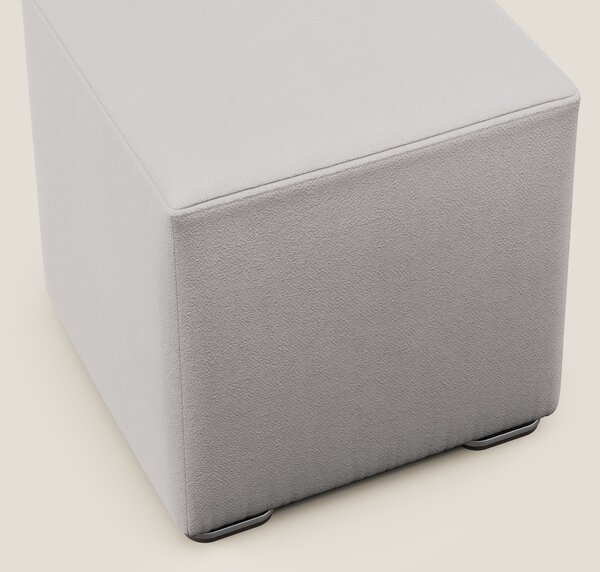 Cube pouf in microfibra smacchiabile T11 grigio chiaro