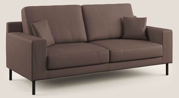 Uranio divano moderno lineare in Ecopelle impermeabile T04 marrone