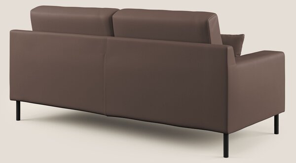 Uranio divano moderno lineare in Ecopelle impermeabile T04 marrone