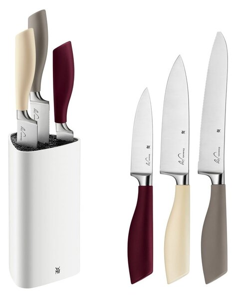 Set di coltelli Cromargan® in acciaio inox con ceppo portacoltelli Joy - WMF