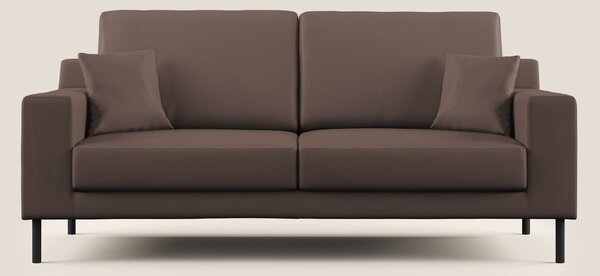 Uranio divano moderno lineare in Ecopelle impermeabile T04 marrone