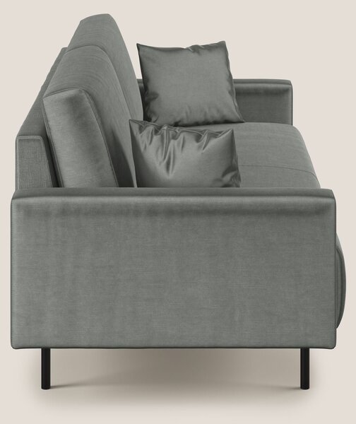 Arthur divano moderno in velluto morbido impermeabile T01 grigio chiar