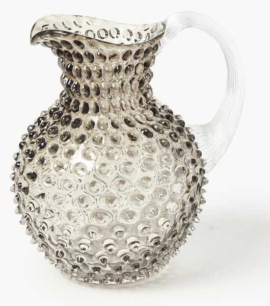 Brocca in vetro soffiato Hobnail 2 L