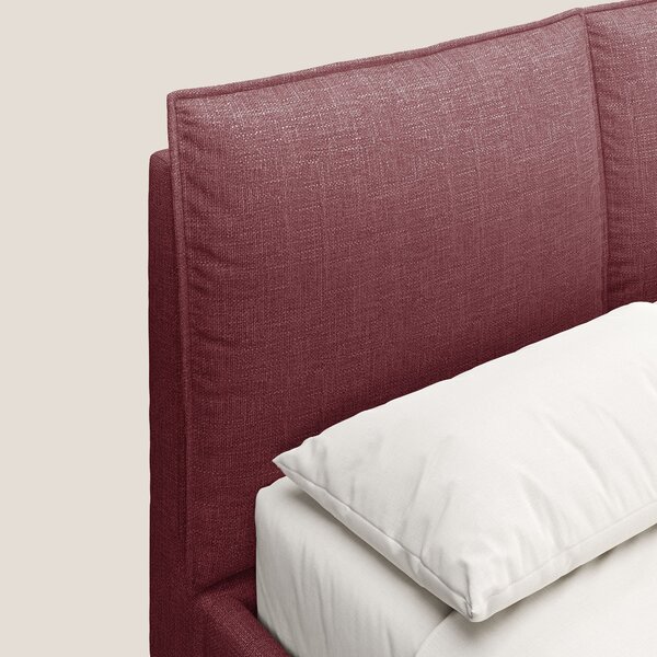 Cloe letto imbottito con piedi in metallo sfoderabile in tessuto fiamm