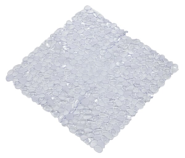 Tappeto antiscivolo quadrato Stones in pvc trasparente 54 x 54 cm