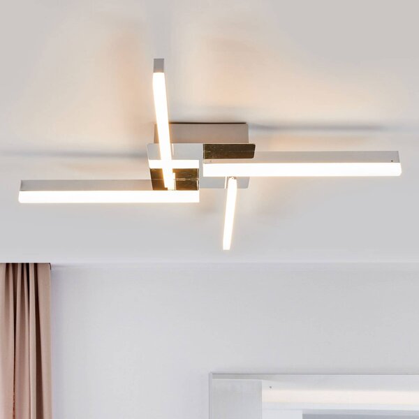 Plafoniera Patrik Lindby, Cromo / Argento, Bagno, Metallo, Moderno, Plafoniera
